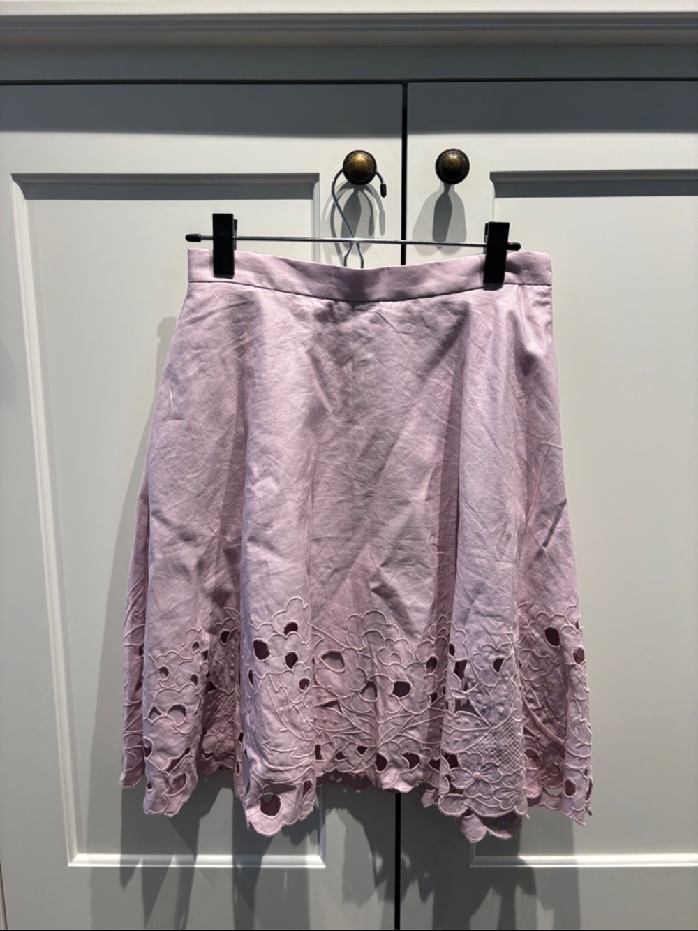 Ann Taylor Women's Lilac Eyelet Hem A-Line Skirt